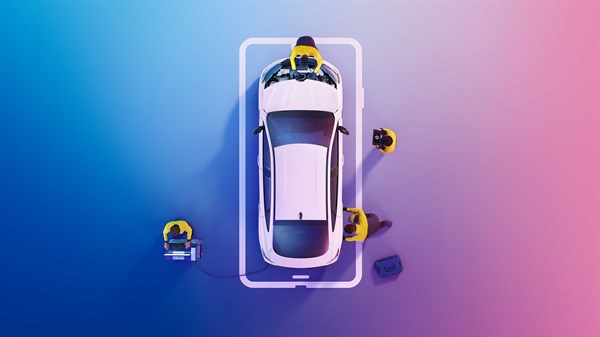 Renault Service - homme lavant sa voiture