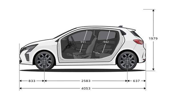 dimensions - modularité - Renault Clio E-Tech full hybrid