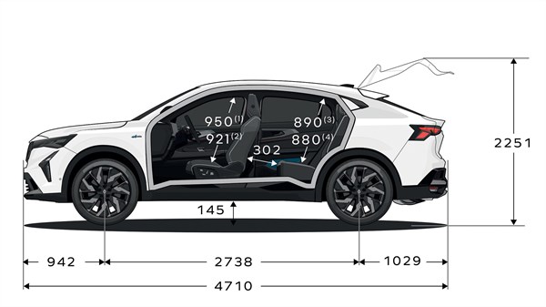 dimensions - modularité - Renault Arkana full hybrid E-tech