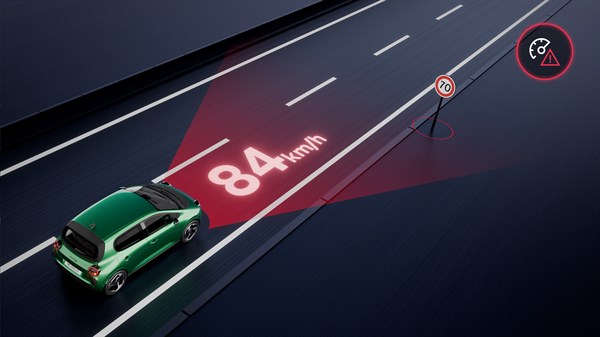 reconnaissance des panneaux de signalisation alerte de survitesse - Renault Twingo E-Tech électrique