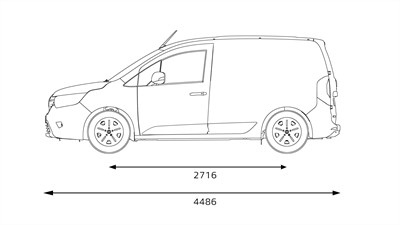 Nouveau Renault Kangoo Van E-Tech 100% électrique - dimensions profil